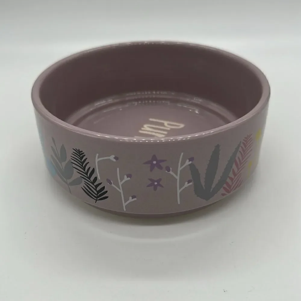Whisker City Ceramic Non Skid 13 oz Purple Pet Food Dish